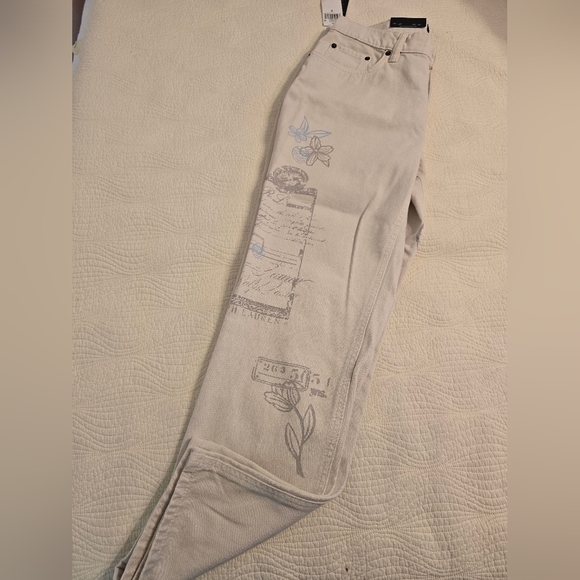 NWT Ralph Lauren Ladies Cream Relaxed Fit Tapered Mid Rise Jeans - Picture 11 of 11